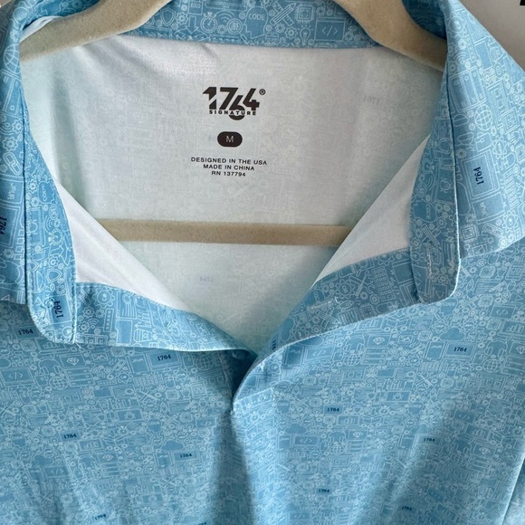 Men's 1764 Blue Polo Shirt - Picture 2 of 7